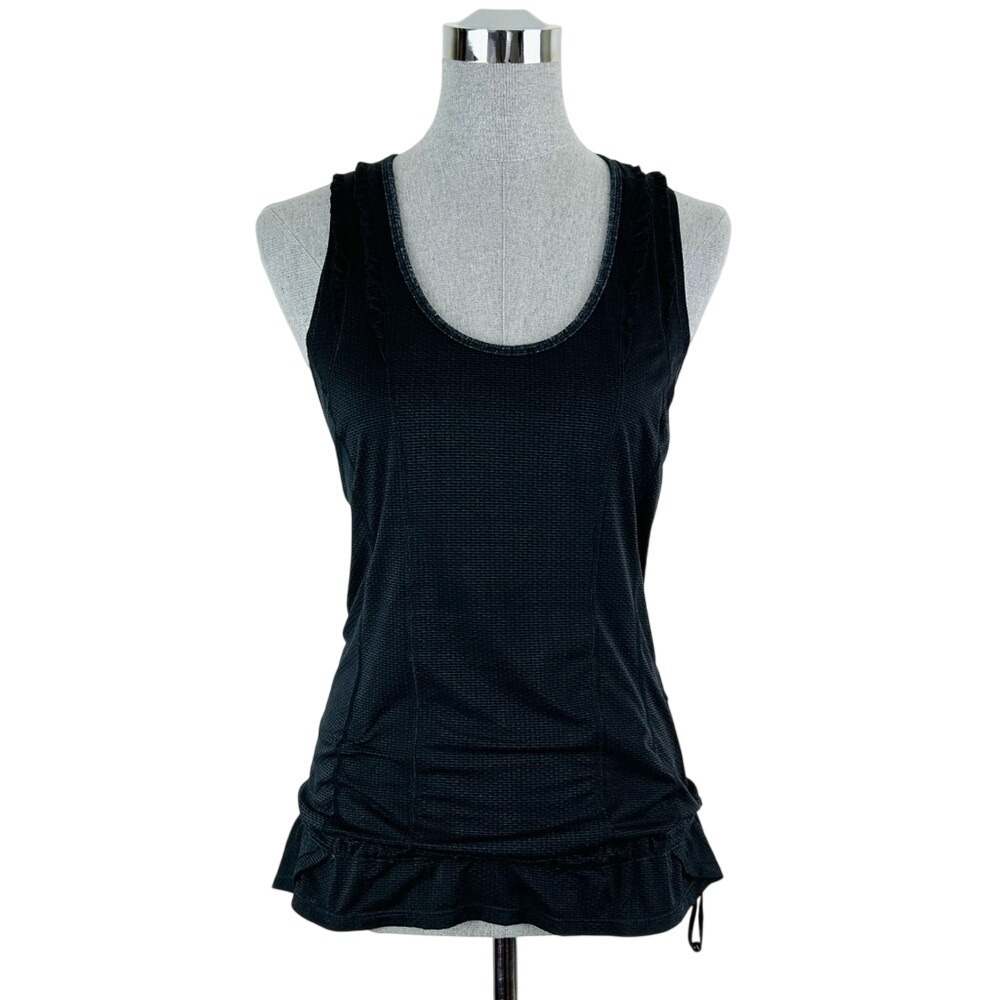Lululemon Black Ruffle Mind over Matter Tank‎ Top